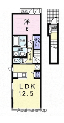プリメーラⅢ[1LDK/48.38m2]の間取図