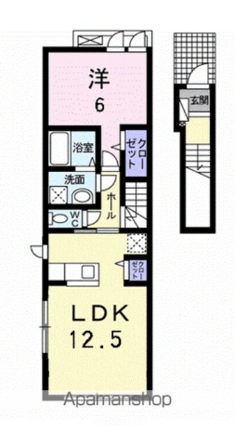 プリメーラⅢ[1LDK/48.38m2]の間取図