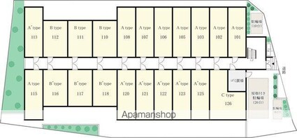 グレイス高野Ⅱ[1K/20.29m2]の配置図