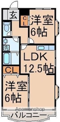 ルミエール　セゾン[2LDK/56.56m2]の間取図