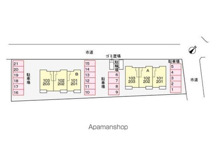 マーヴェラスＡ[1LDK/45.89m2]の配置図