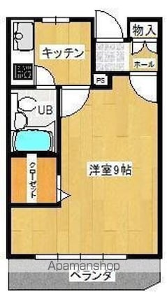 モンシャトー[1K/26.4m2]の間取図