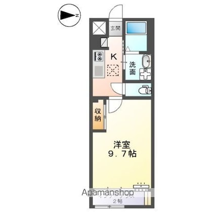 ガーデン[1K/33.43m2]の間取図