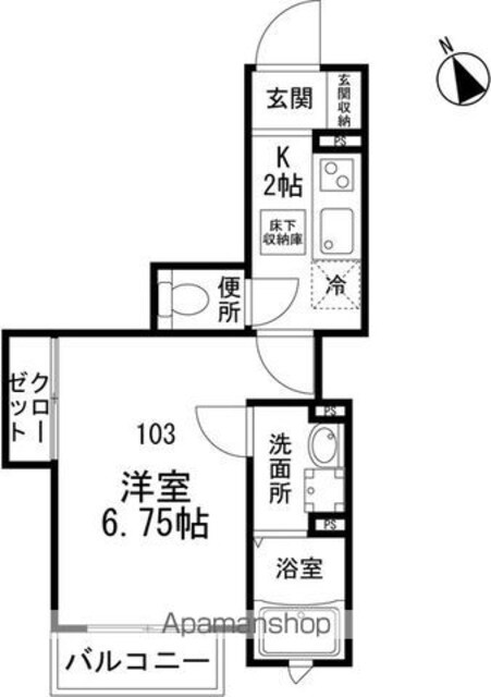 フォレスト東向島[1K/25.25m2]の間取図