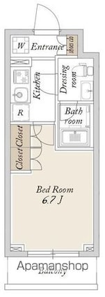 Ｌａ　Ｄｏｕｃｅｕｒ高砂[1K/22.04m2]の間取図