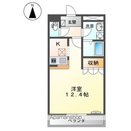 グレース　フィオーレ[1K/36m2]の間取図