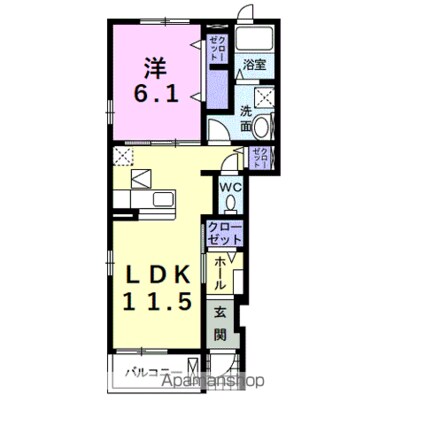 イリーデ・カーサ[1LDK/44.18m2]の間取図