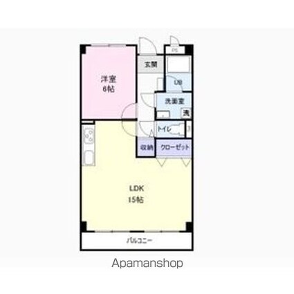 Ｌｉｍｐｉａベルフラワー藤森[1LDK/48.6m2]の間取図