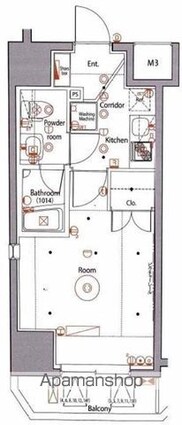 セジョリ上野[1K/25.42m2]の間取図