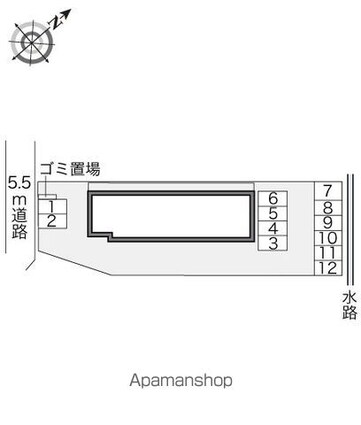 レオパレス飛鳥[1K/23.71m2]の配置図