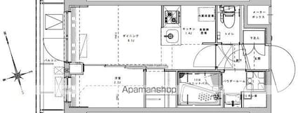 アジールコート大森西[1DK/25.26m2]の間取図