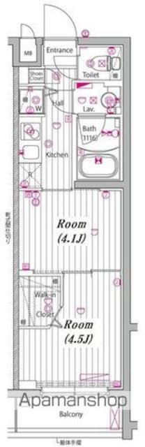 東京都練馬区豊玉北４丁目[2K/26.68m2]の間取図