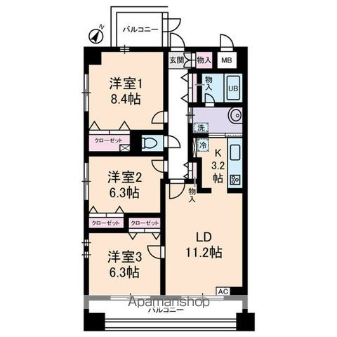 大田区千鳥のマンションの間取り