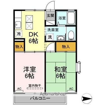 ルードルフィアタウンズ　Ａ[2DK/40.07m2]の間取図