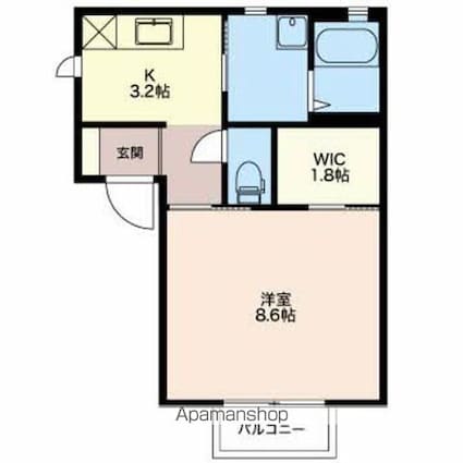 平田の森奏風館[1K/32.95m2]の間取図