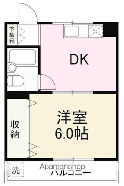 香川県高松市香西東町[1DK/25.65m2]の間取図
