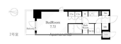 ラティエラ大島[1K/25.11m2]の間取図