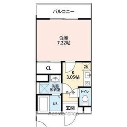 北小岩テラス[1K/26.29m2]の間取図