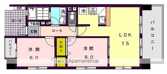 アヴァンセーヌ西新の間取り写真