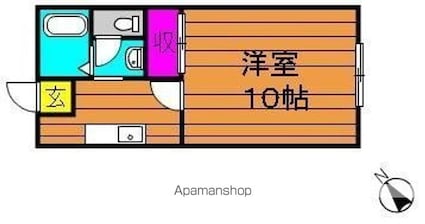 ビーライン川入　Ｂ[1K/30.69m2]の間取図