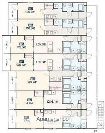 ＭＥＬＤＩＡ福生Ⅲ[1K/27.33m2]の間取図