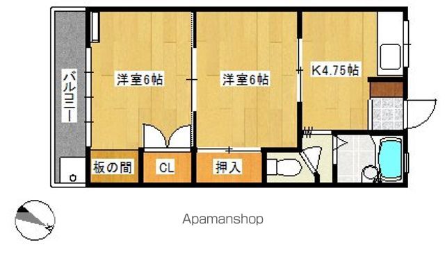 メゾン一宮 202 ｜ 愛媛県大洲市若宮738-3（賃貸アパート2K・2階・37.26㎡） その2