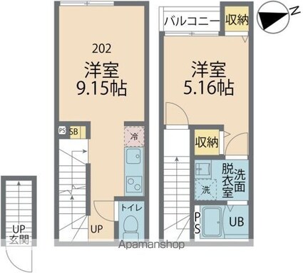 カインドネス国分寺本多[1LDK/39.91m2]の間取図