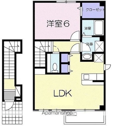 サン・サプリーム[1LDK/47.79m2]の間取図