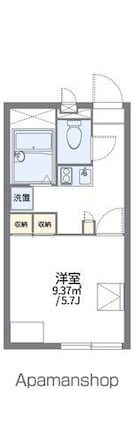 レオパレスブライトサニーハウス[1K/20.28m2]の間取図