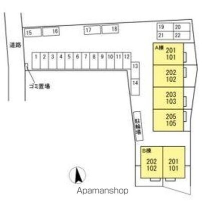 プランドール　太田[2LDK/51.66m2]の配置図