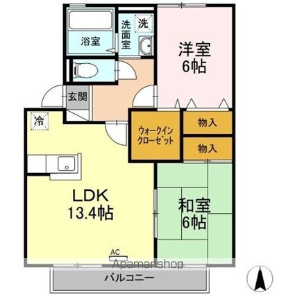 プレミールふかわ[2LDK/62m2]の間取図