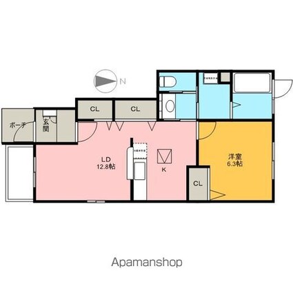 ＫハウスⅣ[1LDK/46.49m2]の間取図