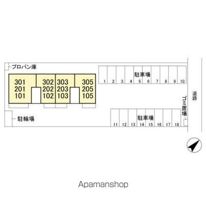 カノン[1LDK/38.97m2]の配置図