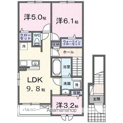 ブリックフォレスト[3LDK/62.1m2]の間取図