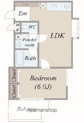 オークヴィラ（土支田）[1LDK/37m2]の間取図
