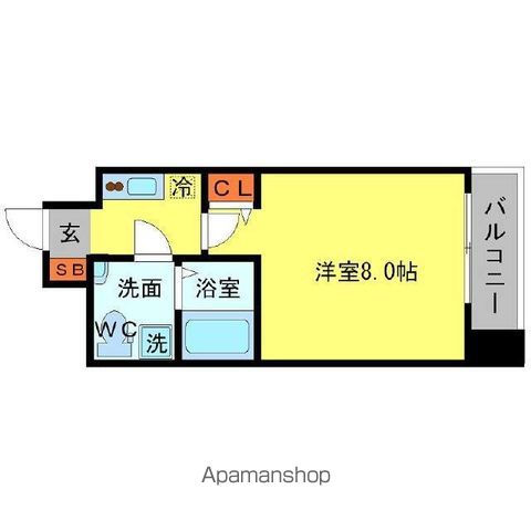 大阪市中央区東高麗橋のマンションの間取り