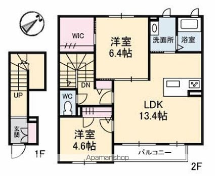Ｄｏｌｃｅ（ドルチェ）[2LDK/66.99m2]の間取図