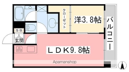 ヴァレーレ喜与町[1LDK/32.13m2]の間取図