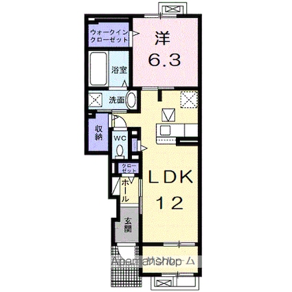 カーサ　アリエッタ[1LDK/50.03m2]の間取図