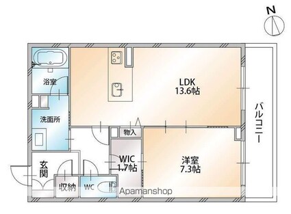 ベレオニシムラ[1LDK/54.18m2]の間取図