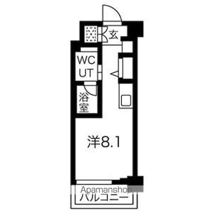 クラリッサ横浜中央[1R/21.17m2]の間取図