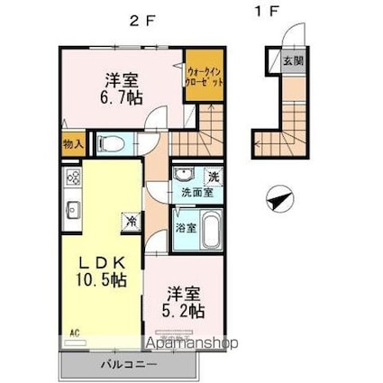 セジュールＫ[2LDK/59.63m2]の間取図