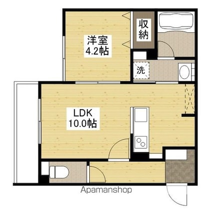 広島県広島市安佐北区可部町大字上町屋[1LDK/34.59m2]の間取図
