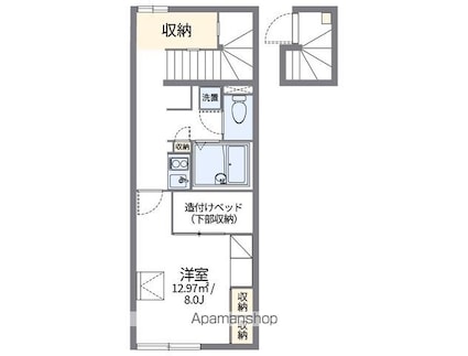 レオパレスクレスセント[1K/28.02m2]の間取図