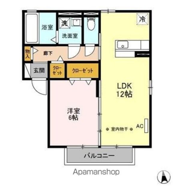 セルバ　Ｃ[1LDK/45.45m2]の間取図