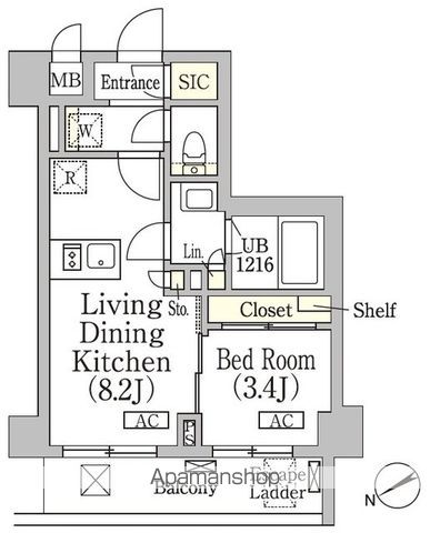 【新宿区高田馬場のマンションの間取り】