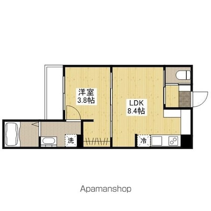 ｐｌａｎｏ南蔵王[1LDK/31.48m2]の間取図