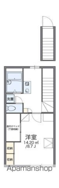レオパレスヴェルドミール[1K/26.49m2]の間取図