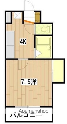 ルミノーソ三篠[1K/25.15m2]の間取図