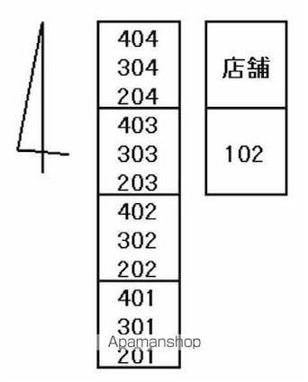 横山第二マンション[3LDK/59.62m2]の配置図